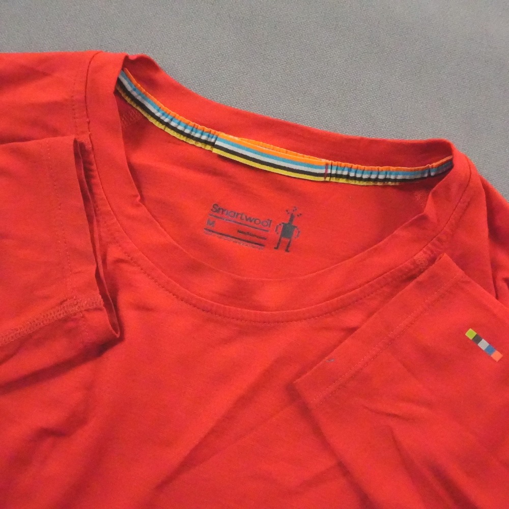 Smartwool Merino Wool Nylon Base Layer Crew Neck Men Shirt M Red Long Sleeve